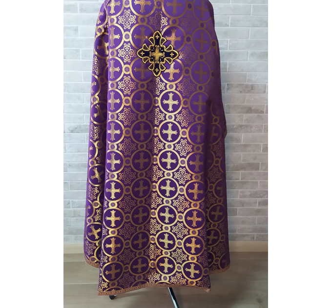 Greek vestment in violet brocade - Priest vestment - Clothes for priests