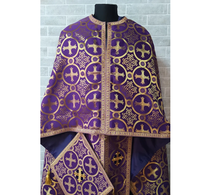 Greek vestment in violet brocade - Priest vestment - Clothes for priests