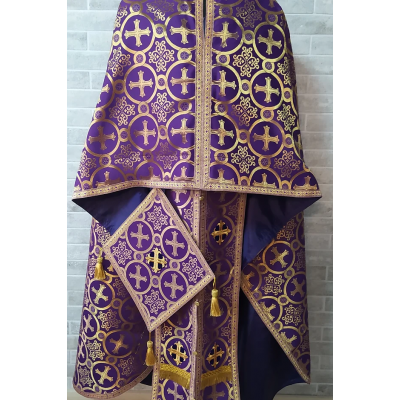 Greek vestment in violet brocade - Priest vestment - Clothes for priests