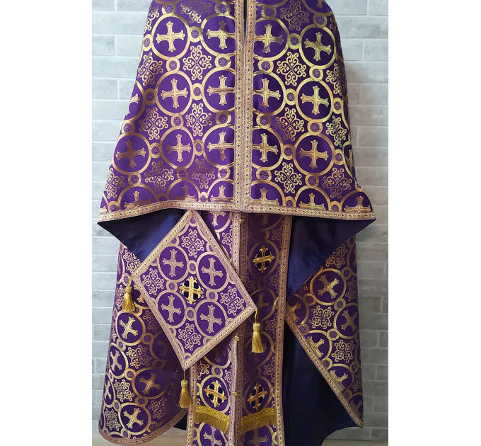 Greek vestment in violet brocade - Priest vestment - Clothes for priests