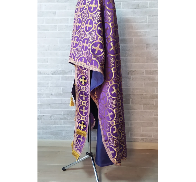 Greek vestment in violet brocade - Priest vestment - Clothes for priests