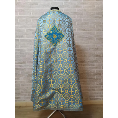 Liturgical vestment in blue brocade - Orthodox priest robe - Church attire