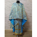 Liturgical vestment in blue brocade - Orthodox priest robe - Church attire