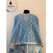 Liturgical blue vestment - Priest vestment on blue brocade - Church garment