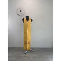 Orthodox stole and cuffs in Greek brocade - Yellow communion set for priests
