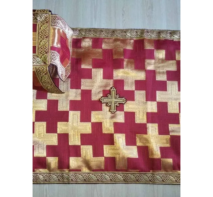 Polystavros vestment in greek brocade - Orthodox vestments- Religious cloth