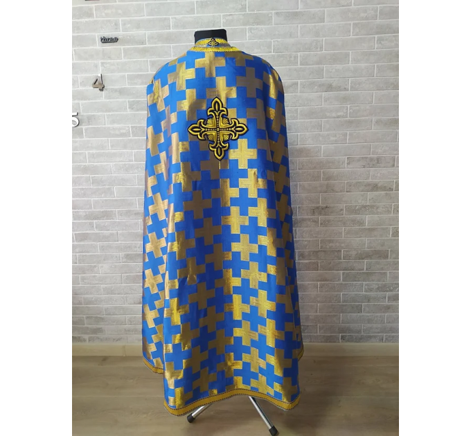 Polystavros vestment in greek brocade - Orthodox vestments- Religious cloth