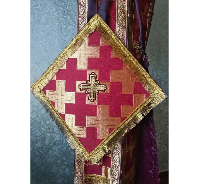 Polystavros vestment in greek brocade - Orthodox vestments- Religious cloth