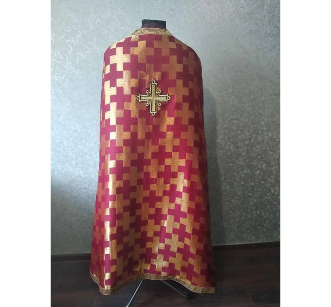 Polystavros vestment in greek brocade - Orthodox vestments- Religious cloth