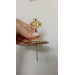 Brass miter cross with stones and pearls, top cross for bishops mitra