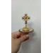 Brass miter cross with stones and pearls, top cross for bishops mitra