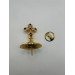 Brass miter cross with stones, cross for bishops mitra, mither cross