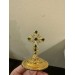 Brass miter cross with stones, cross for bishops mitra, mither cross