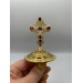 Brass miter cross with stones, cross for bishops mitra, mither cross