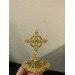 Brass miter cross with stones, top cross for bishops mitra - mitras top cross