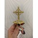 Brass miter cross with stones, top cross for bishops mitra - mitras top cross