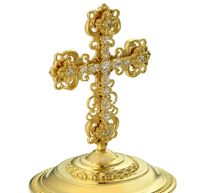 Miter cross with stones for bishops mitra, mitras cross