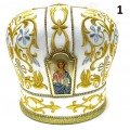 White & Gold Mitra - Сrown - Mitre - Miter - Mithra - Mithras - Orthodox mitra