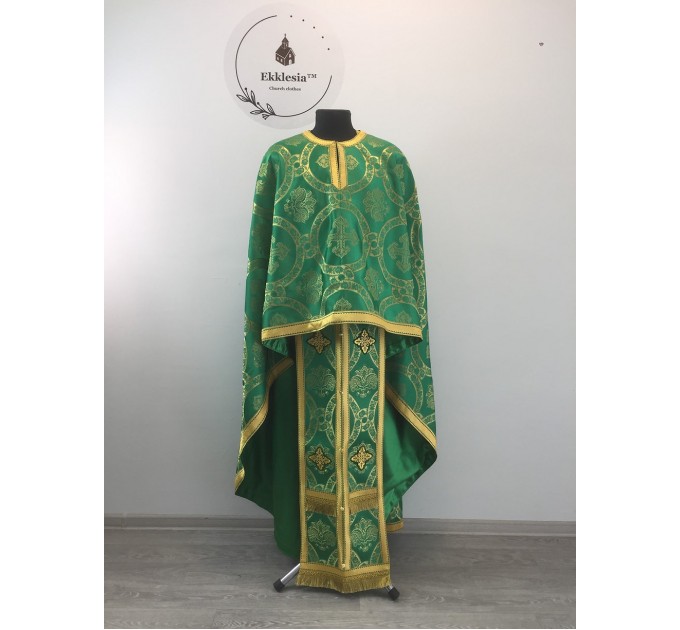 Orthodox priest liturgical vestment in Greek brocade