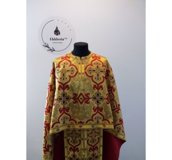 Gold liturgical vestment - Priest vestment on brocade - Church garment