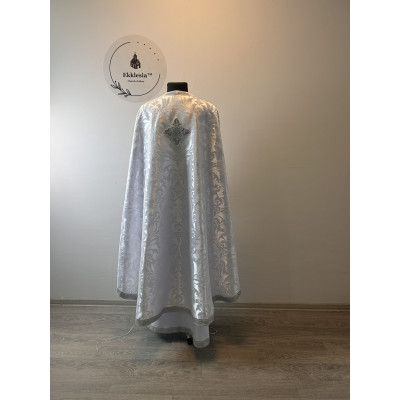 White liturgical vestment - Priest vestment on brocade - Church garment