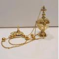 Carved church Incense Burner with chains, brass Censer, Liturgical censer Orthodox