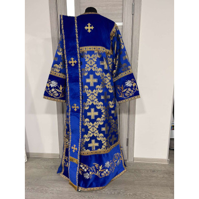 Combined velvet and brocade deacon's vestment - Embroidered stichar and orar