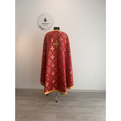 Red liturgical vestment - Priest vestment on brocade - Church garment