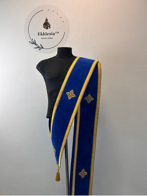 Single or double orar in velvet - Embroidered crosses - Greek or Slavic orarion 135,00$Price