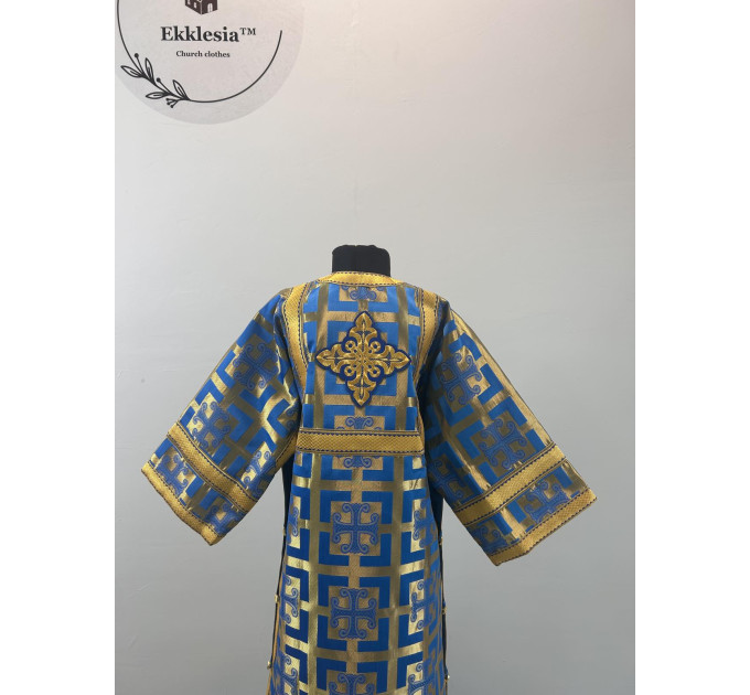 Blue child's sticharion (up to 150 cm height) - Orthodox church Altar Server