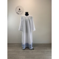 Embroidered blue podryznik - podriznik - Priest stikhar - White vestment stichar