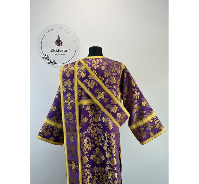 Vestment for protodeacon - Orthodox deacon's sticharion, orar, and cuffs - Robe