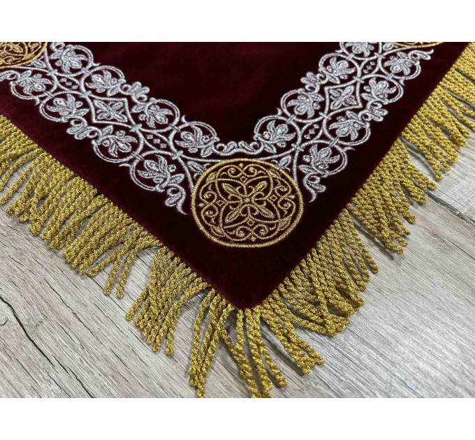 Embroidered Gospel velvet cover - Gospel cover crosses pattern - Gospel Cape