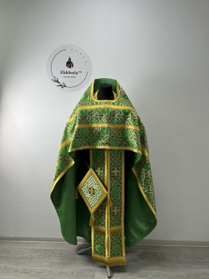 Slavic-style priest vestment - Orthodox style vestment set - Church brocade