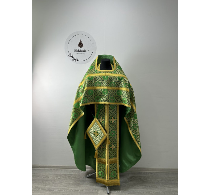 Slavic-style priest vestment - Orthodox style vestment set - Church brocade