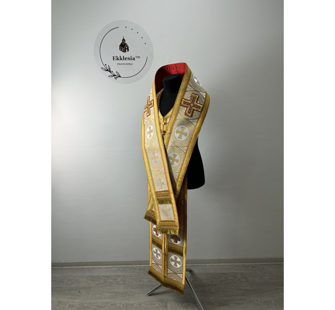 Bishop's Communion set - Bishop gold brocade church set - Omophor, stole, cuffs