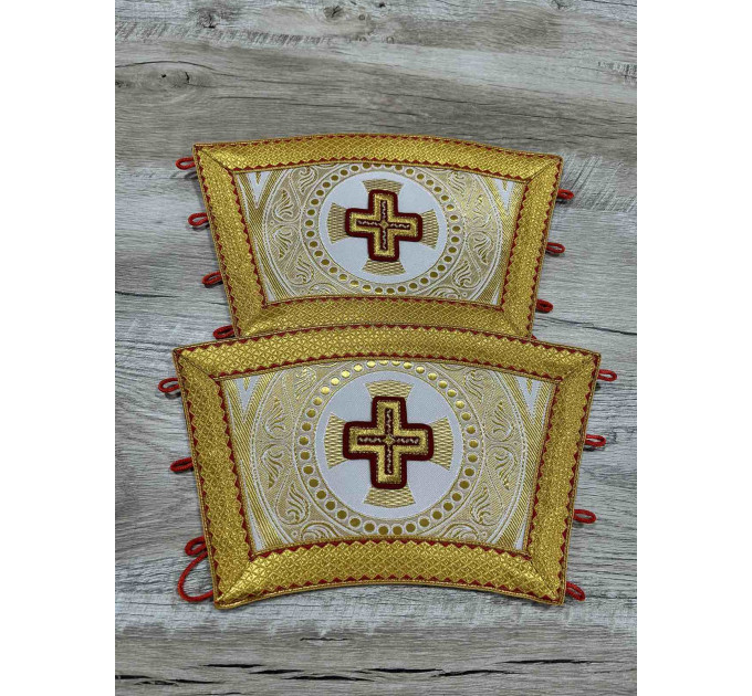 Bishop's Communion set - Bishop gold brocade church set - Omophor, stole, cuffs