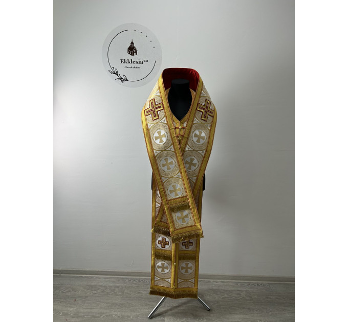 Bishop's Communion set - Bishop gold brocade church set - Omophor, stole, cuffs