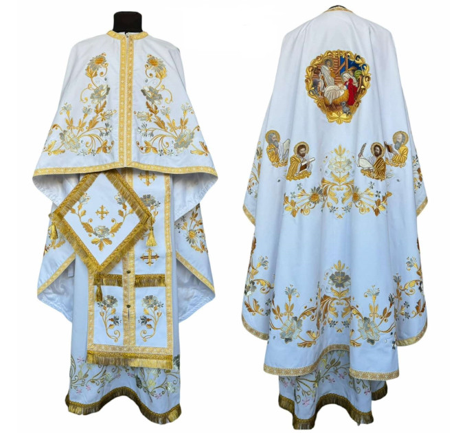 Embroidered priest vestment for Christmas - Priest vestment with Nativity icon