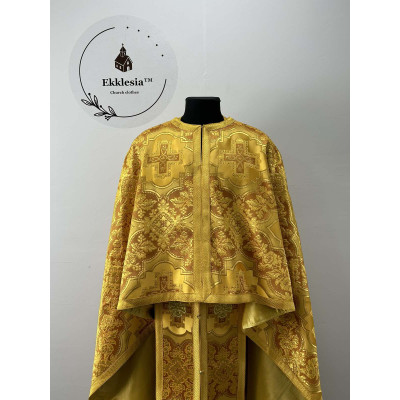 Gold priest vestment - Liturgical vestment on brocade - Church garment