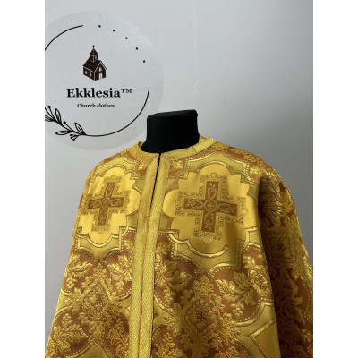 Gold priest vestment - Liturgical vestment on brocade - Church garment