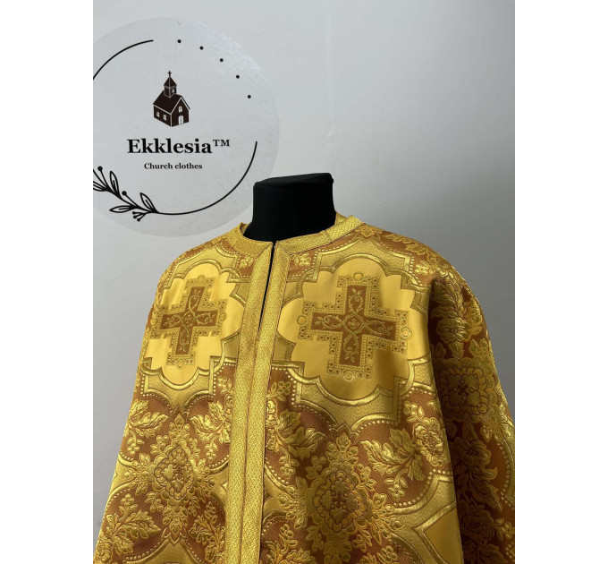 Gold priest vestment - Liturgical vestment on brocade - Church garment