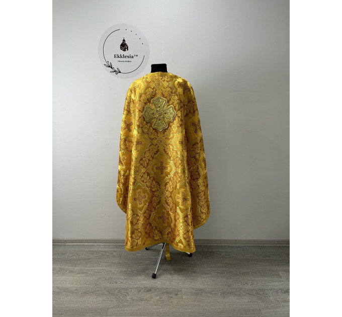 Gold priest vestment - Liturgical vestment on brocade - Church garment