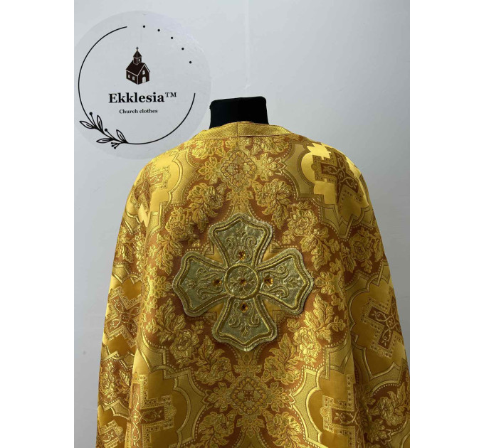 Gold priest vestment - Liturgical vestment on brocade - Church garment