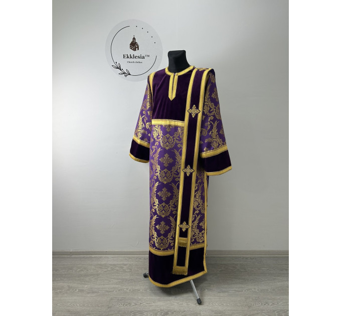 Сombined velvet and brocade deacon's vestment - Stichar and orar for protodeacon