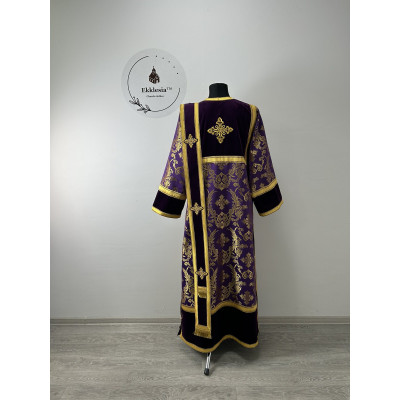 Сombined velvet and brocade deacon's vestment - Stichar and orar for protodeacon