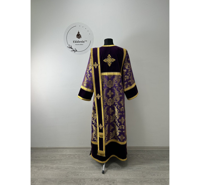 Сombined velvet and brocade deacon's vestment - Stichar and orar for protodeacon