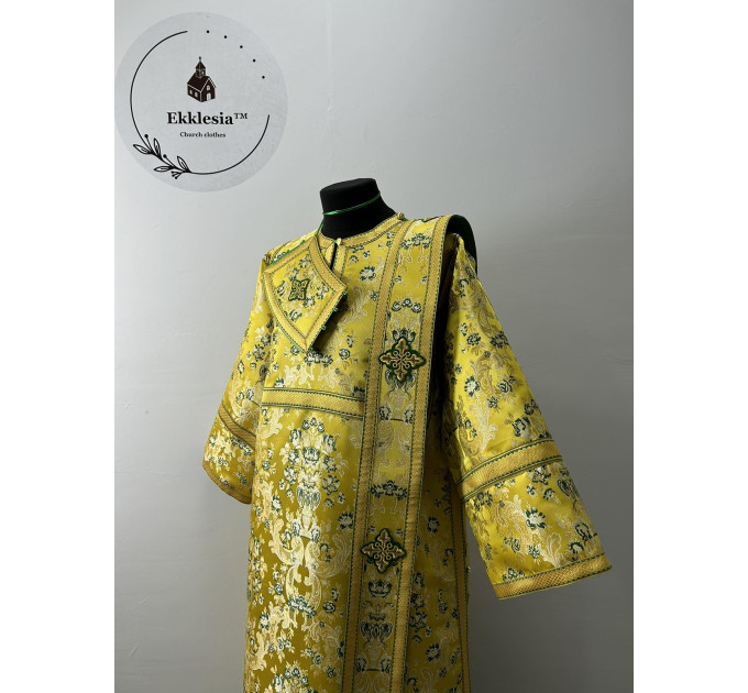 Yellow-Green protodeacon vestments set - Deacon's alb - Orthodox Liturgical set