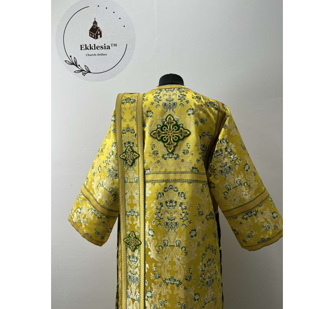 Yellow-Green protodeacon vestments set - Deacon's alb - Orthodox Liturgical set
