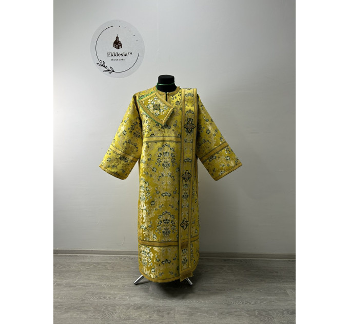 Yellow-Green protodeacon vestments set - Deacon's alb - Orthodox Liturgical set
